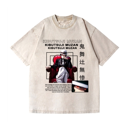 Deamon Kibutsuji Muzan Vintage Wash Japanese Design T-Shirt