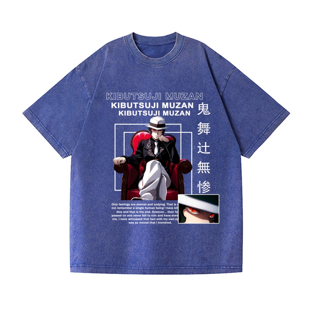 Deamon Kibutsuji Muzan Vintage Wash Japanese Design T-Shirt