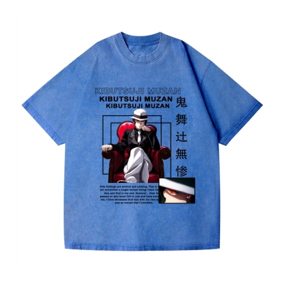 Deamon Kibutsuji Muzan Vintage Wash Japanese Design T-Shirt