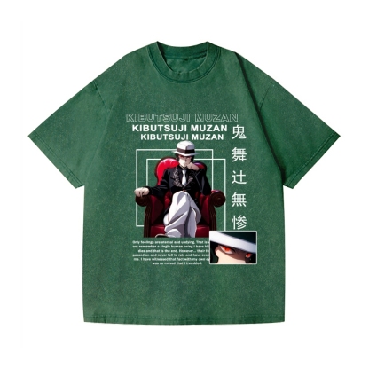 Deamon Kibutsuji Muzan Vintage Wash Japanese Design T-Shirt