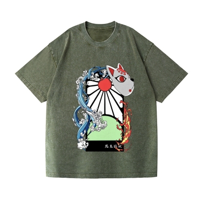 Deamon Hanafuda Vintage Wash Japanese Design T-Shirt
