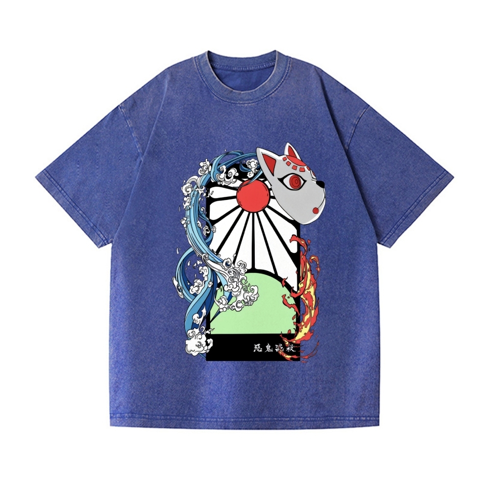 Deamon Hanafuda Vintage Wash Japanese Design T-Shirt