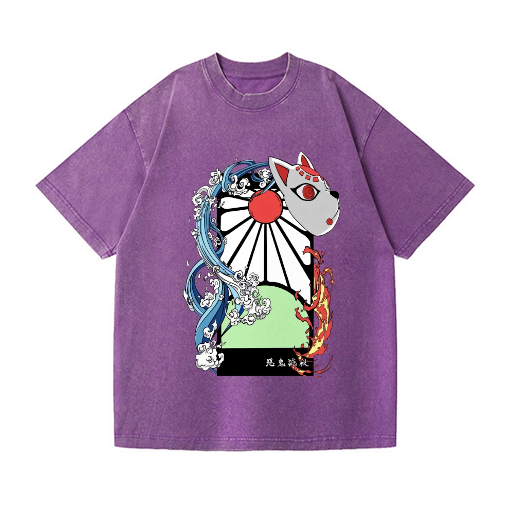 Deamon Hanafuda Vintage Wash Japanese Design T-Shirt