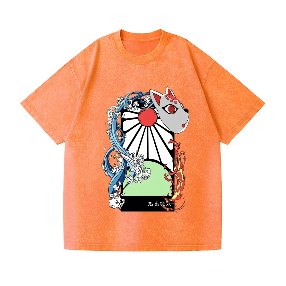 Deamon Hanafuda Vintage Wash Japanese Design T-Shirt