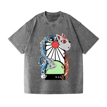 Deamon Hanafuda Vintage Wash Japanese Design T-Shirt