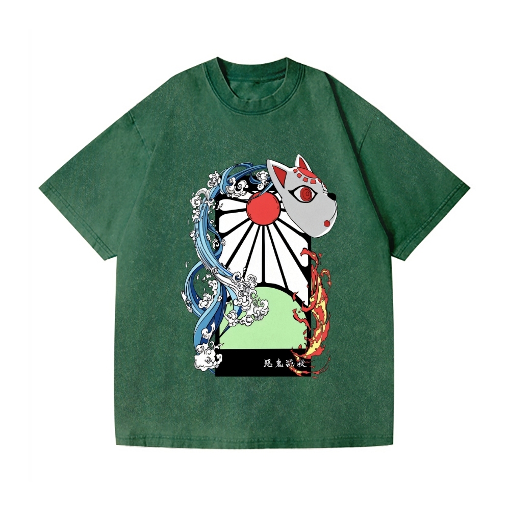Deamon Hanafuda Vintage Wash Japanese Design T-Shirt