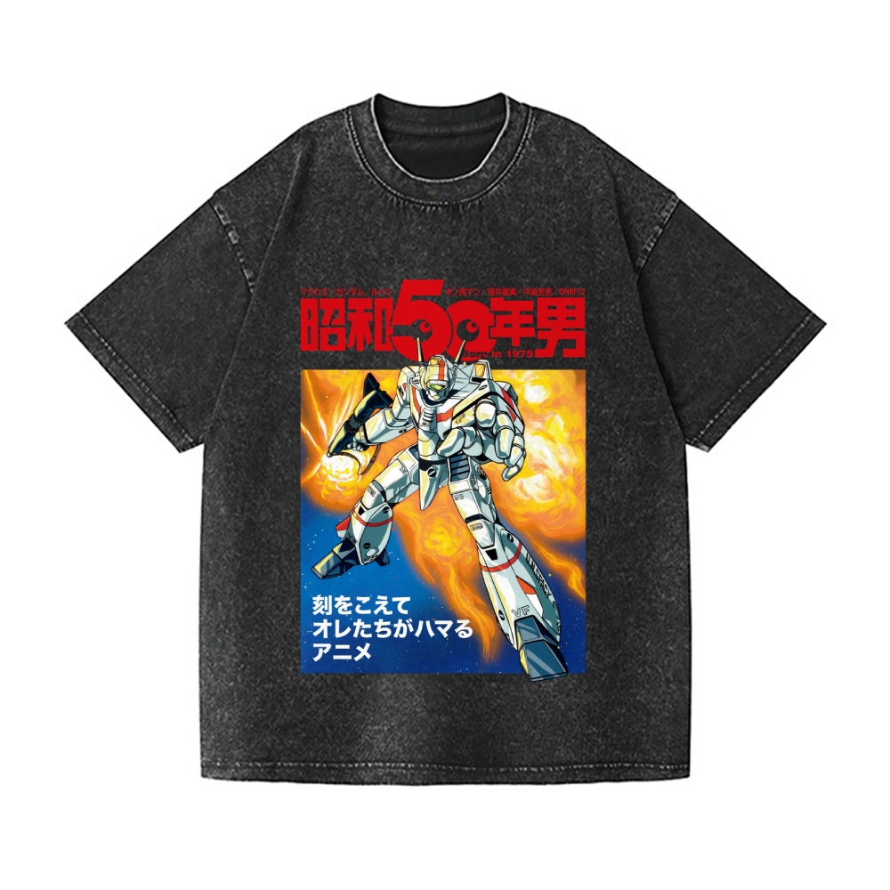 Macross Vintage Wash Japanese Design T-Shirt