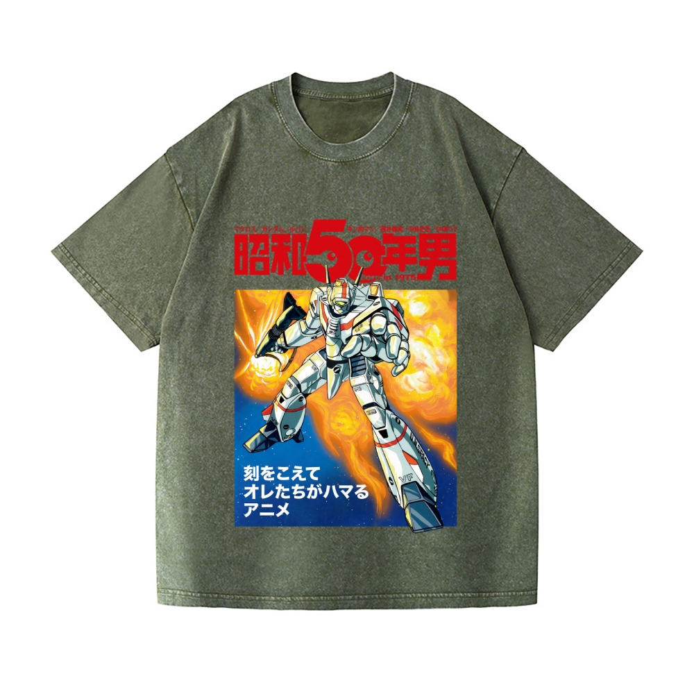 Macross Vintage Wash Japanese Design T-Shirt