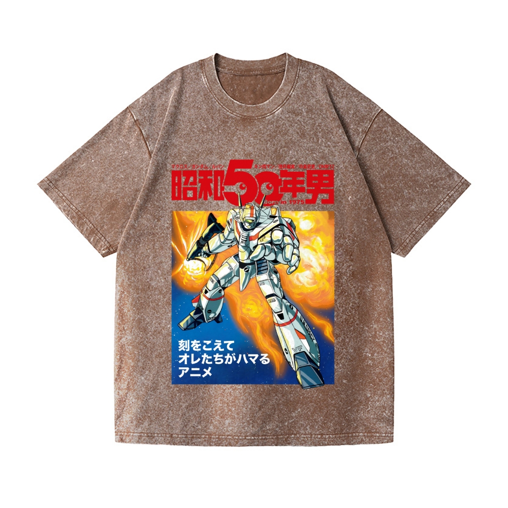 Macross Vintage Wash Japanese Design T-Shirt