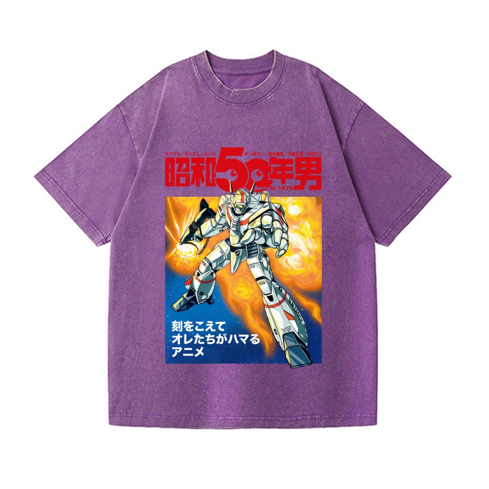 Macross Vintage Wash Japanese Design T-Shirt