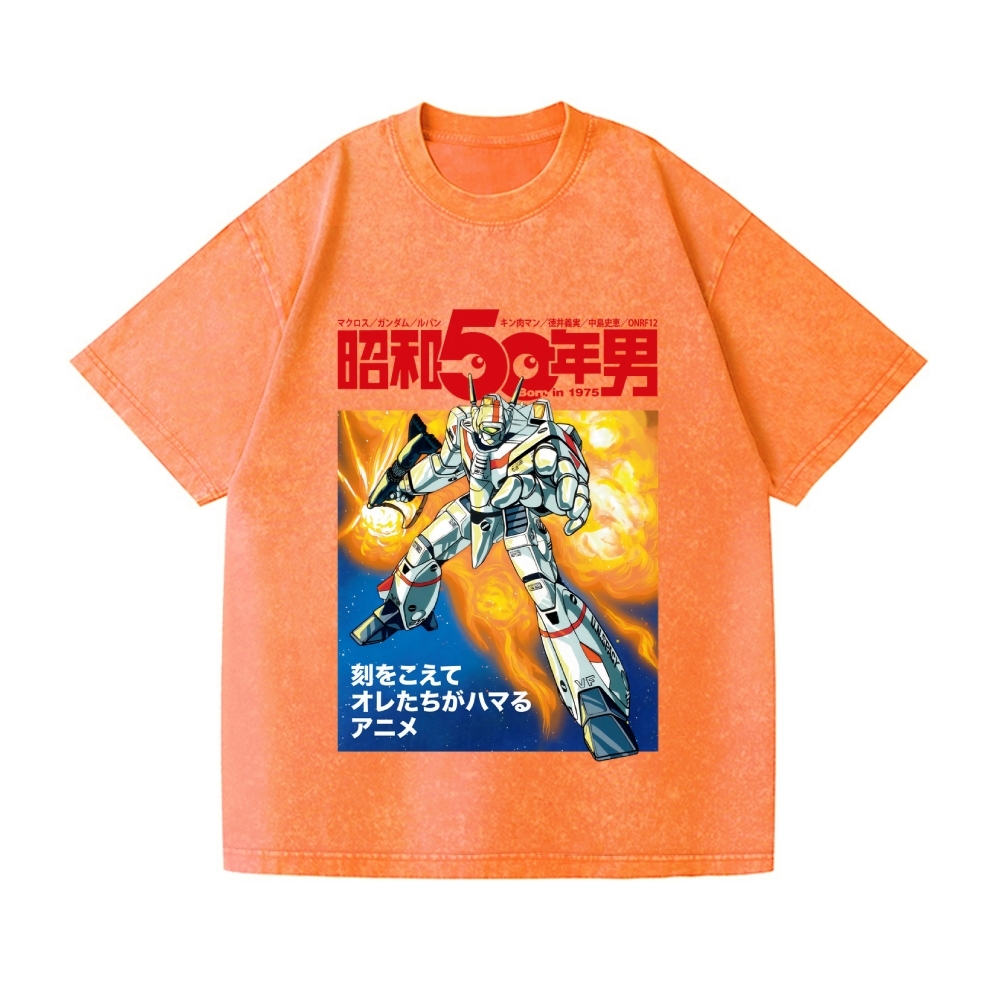 Macross Vintage Wash Japanese Design T-Shirt
