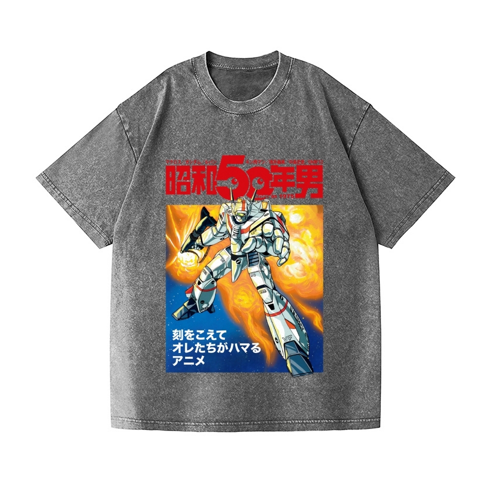 Macross Vintage Wash Japanese Design T-Shirt