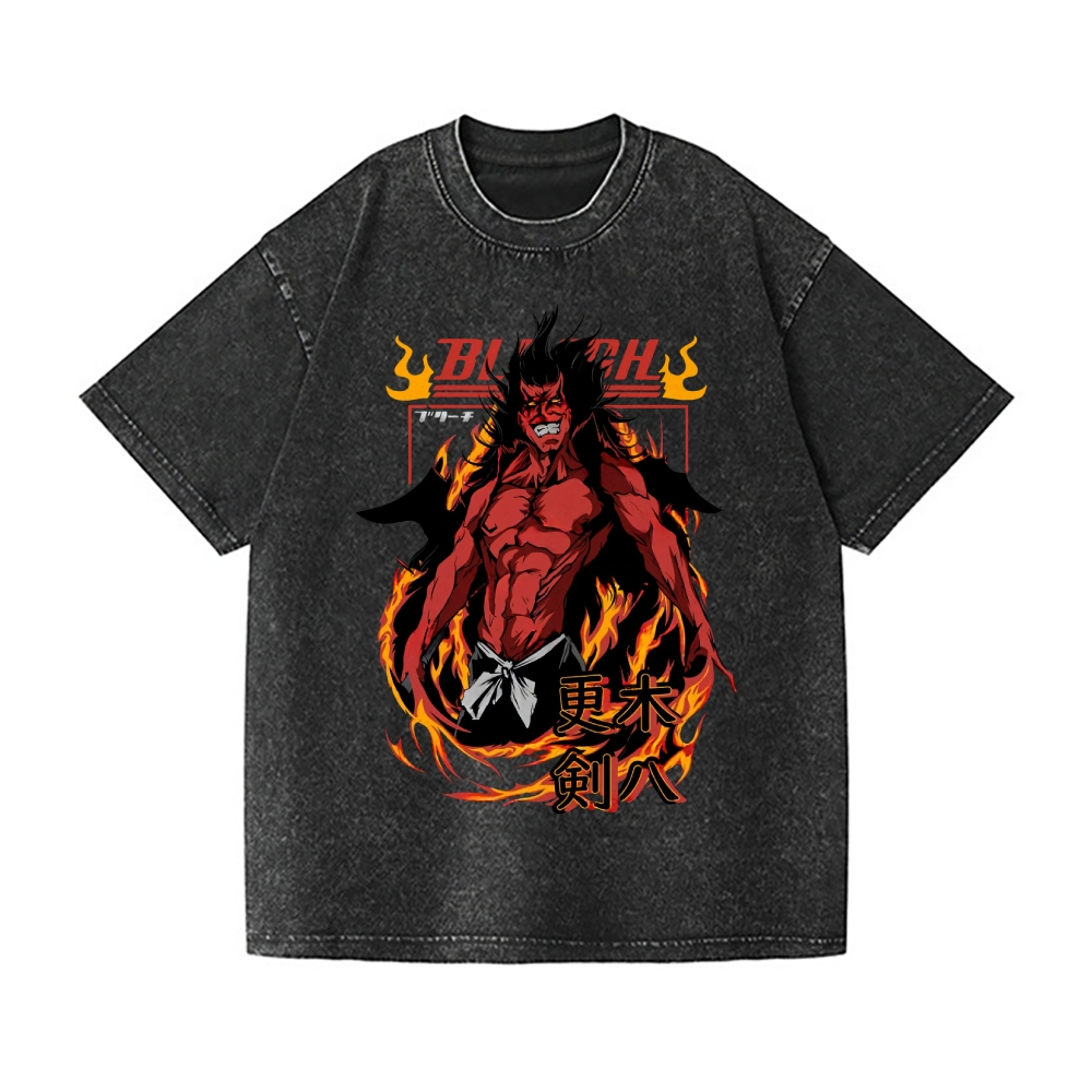 Bleach Zaraki Kenpachi Vintage Wash Japanese Design T-Shirt