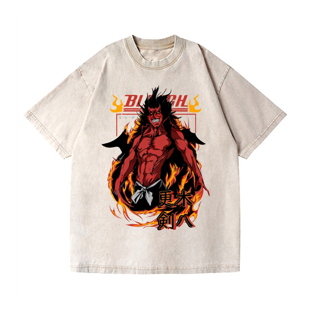Bleach Zaraki Kenpachi Vintage Wash Japanese Design T-Shirt