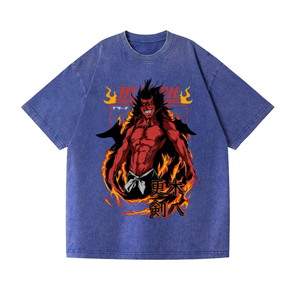 Bleach Zaraki Kenpachi Vintage Wash Japanese Design T-Shirt
