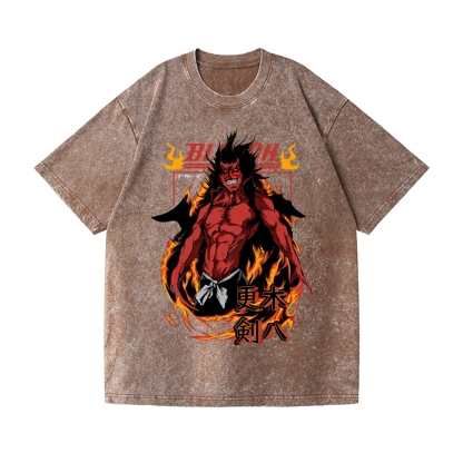 Bleach Zaraki Kenpachi Vintage Wash Japanese Design T-Shirt