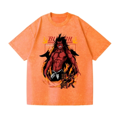 Bleach Zaraki Kenpachi Vintage Wash Japanese Design T-Shirt