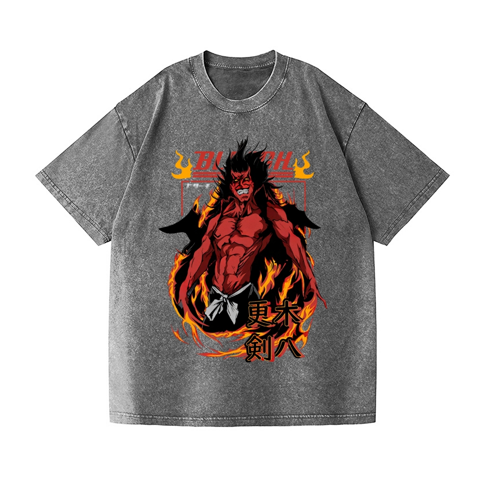 Bleach Zaraki Kenpachi Vintage Wash Japanese Design T-Shirt