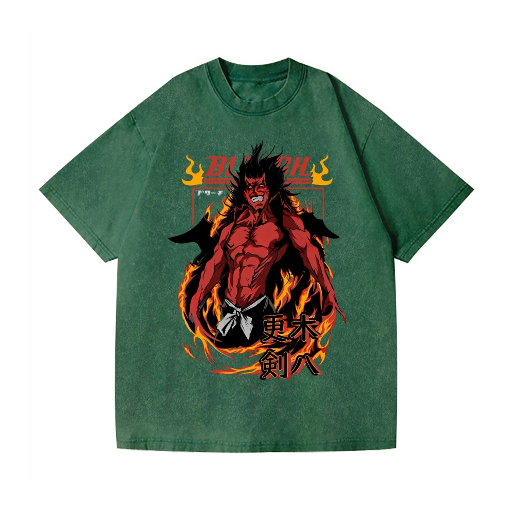 Bleach Zaraki Kenpachi Vintage Wash Japanese Design T-Shirt