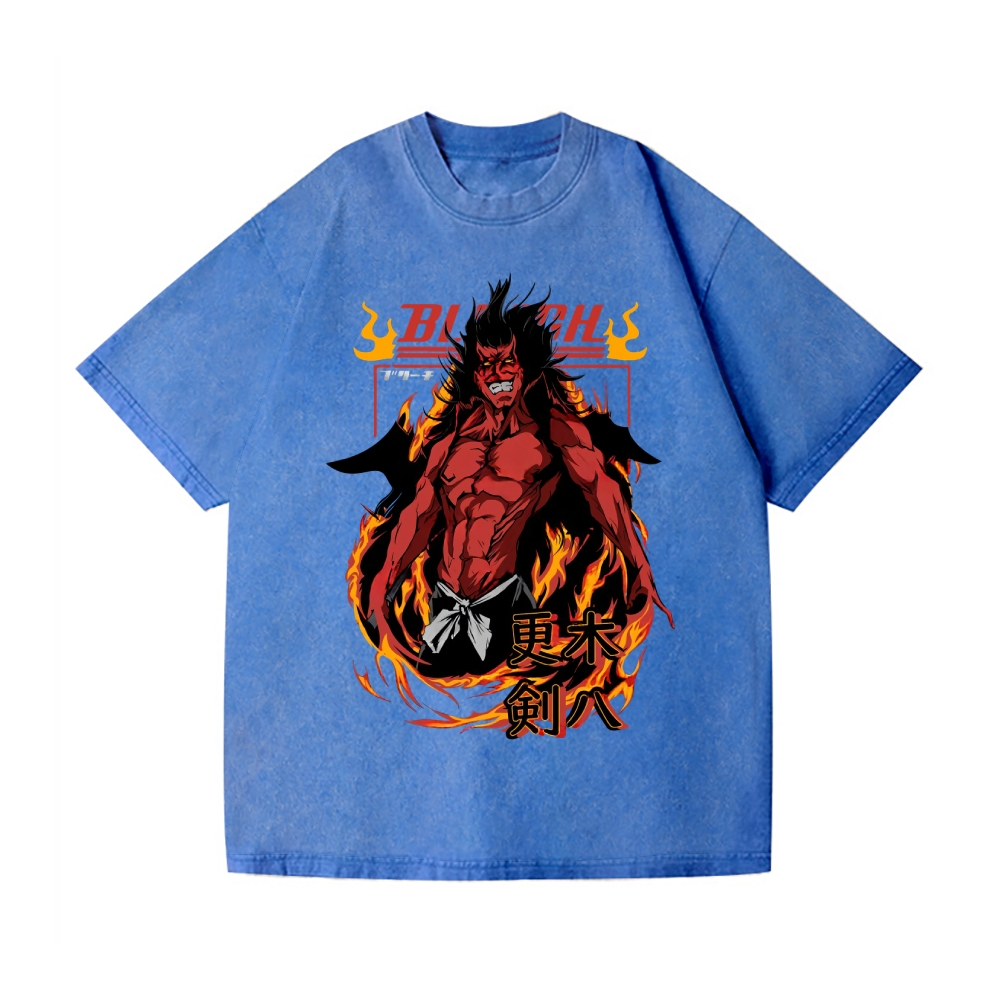 Bleach Zaraki Kenpachi Vintage Wash Japanese Design T-Shirt