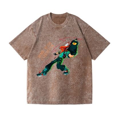 Funny Bomb Rush Cyberfunk  Vintage Wash Japanese Design T-Shirt
