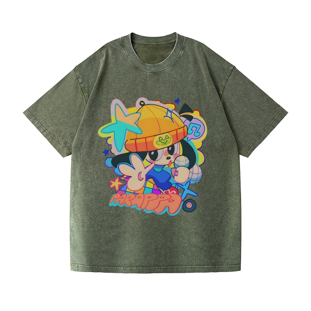 PaRappa the Rapper Vintage Wash Japanese Design T-Shirt