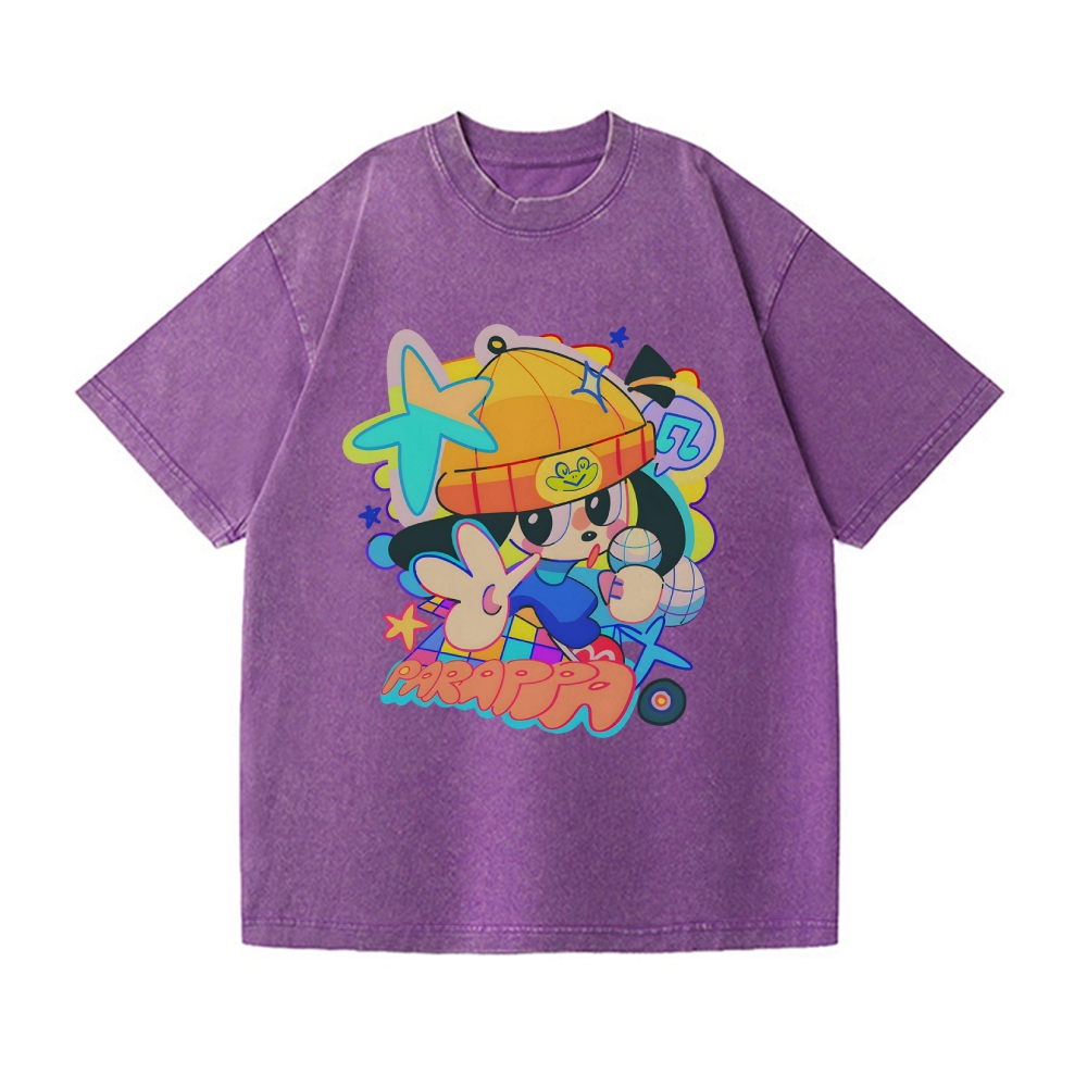 PaRappa the Rapper Vintage Wash Japanese Design T-Shirt