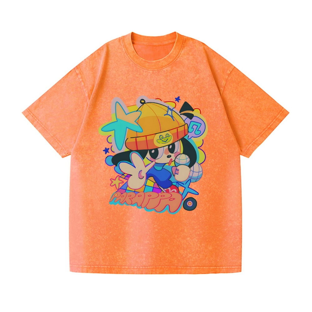 PaRappa the Rapper Vintage Wash Japanese Design T-Shirt