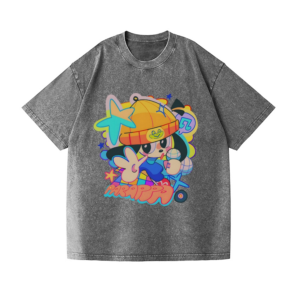 PaRappa the Rapper Vintage Wash Japanese Design T-Shirt