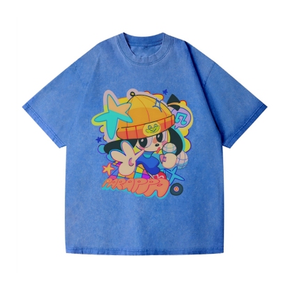 PaRappa the Rapper Vintage Wash Japanese Design T-Shirt