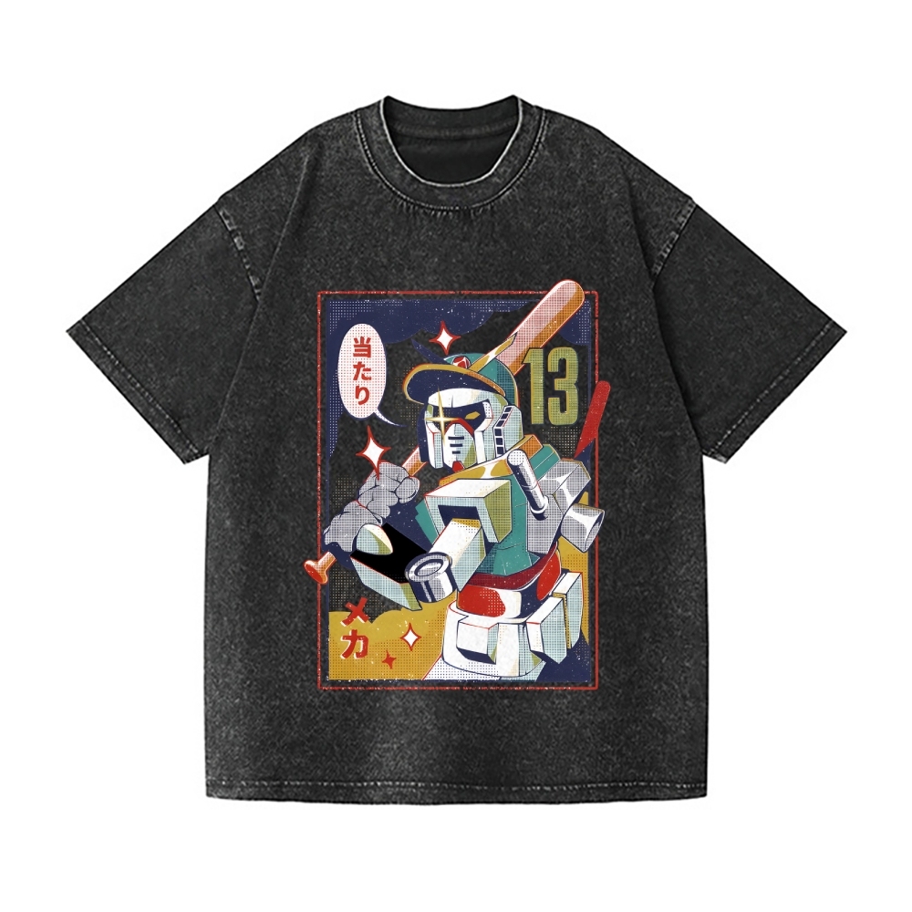 MSG Baseball Mecha Vintage Wash Japanese Design T-Shirt