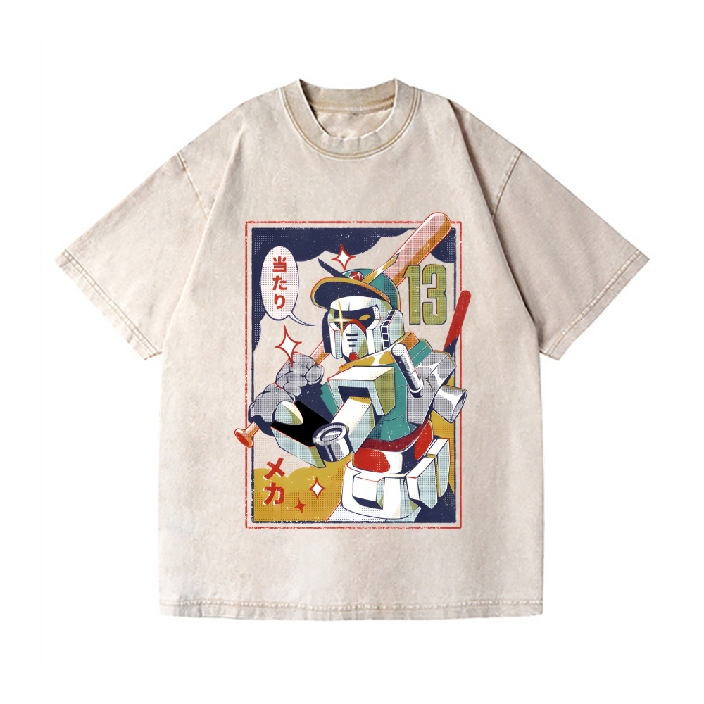 MSG Baseball Mecha Vintage Wash Japanese Design T-Shirt