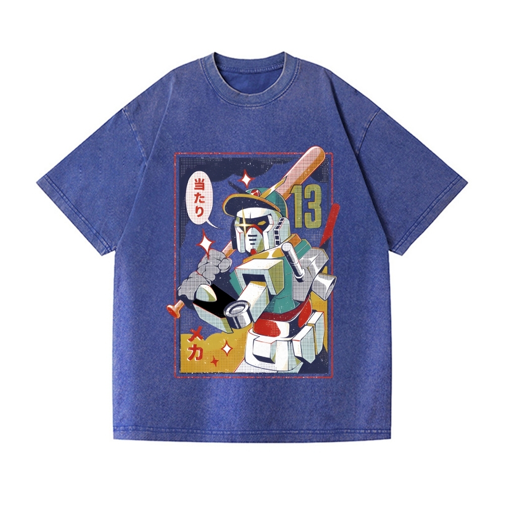 MSG Baseball Mecha Vintage Wash Japanese Design T-Shirt