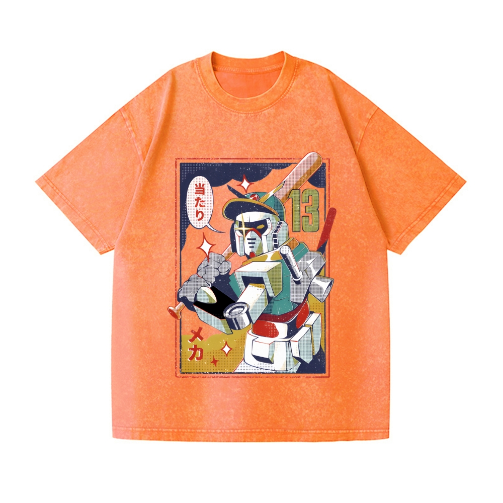 MSG Baseball Mecha Vintage Wash Japanese Design T-Shirt