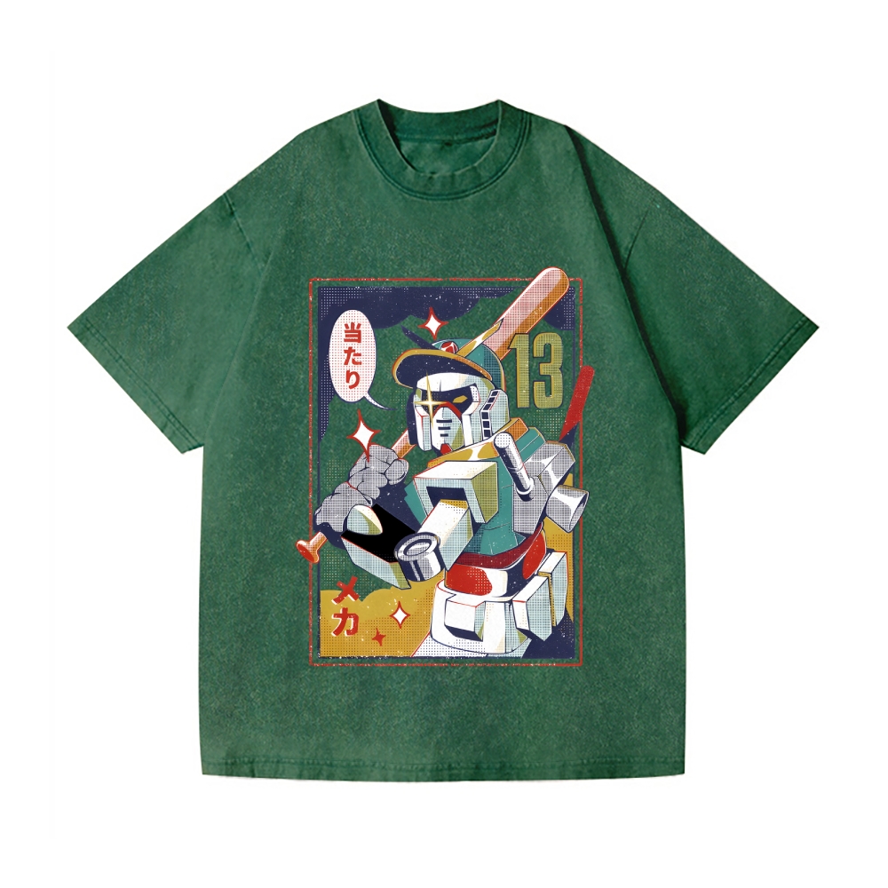 MSG Baseball Mecha Vintage Wash Japanese Design T-Shirt