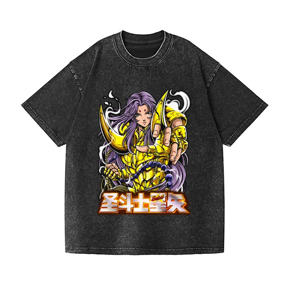 Saint Seiya Vintage Wash Japanese Design T-Shirt