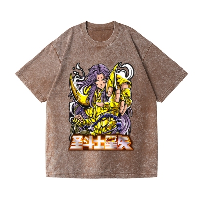 Saint Seiya Vintage Wash Japanese Design T-Shirt