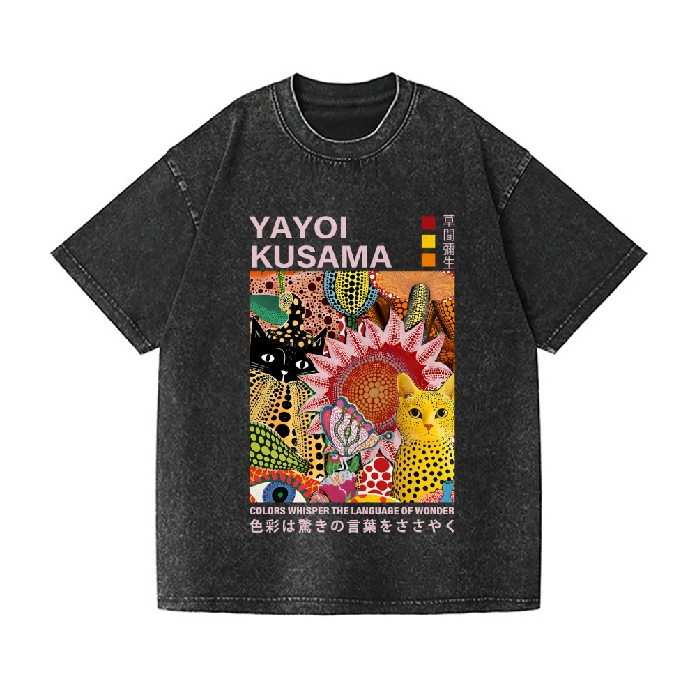Yayoi Kusama Vintage Wash Japanese Design T-Shirt