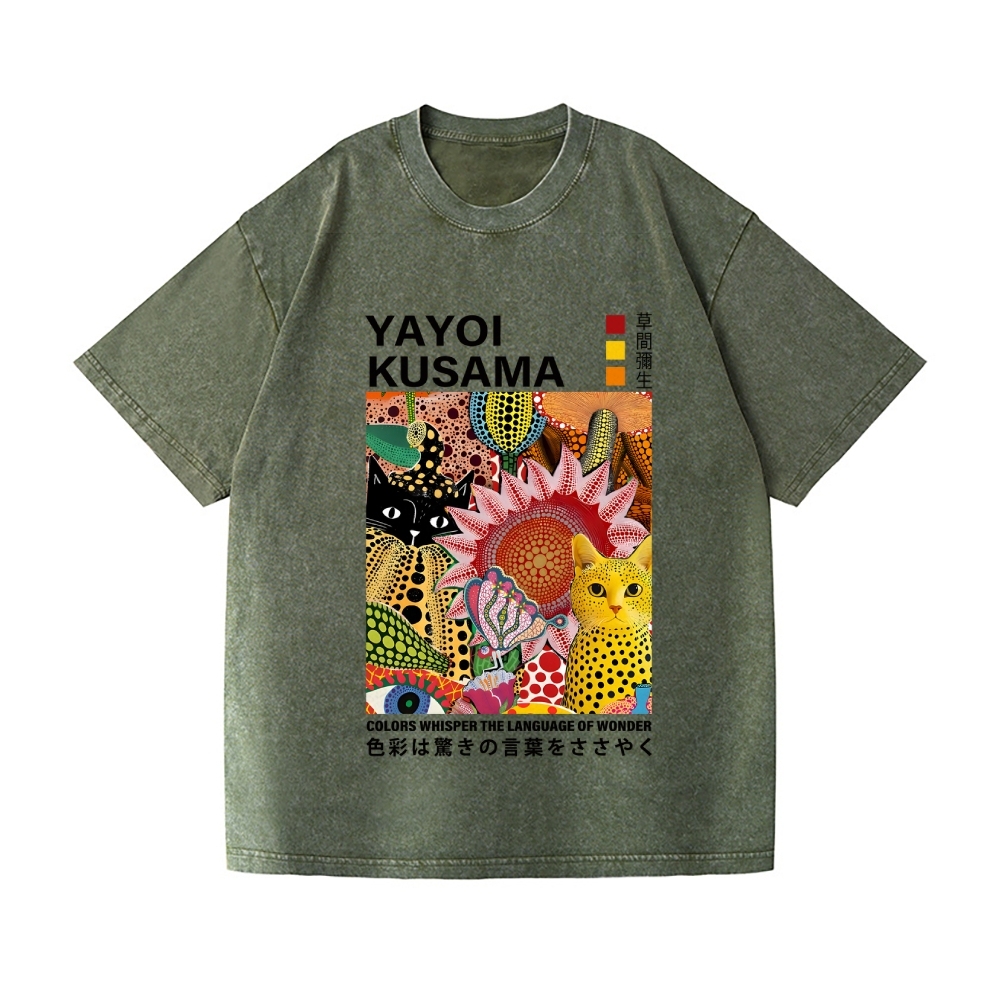 Yayoi Kusama Vintage Wash Japanese Design T-Shirt