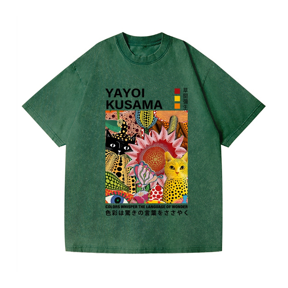 Yayoi Kusama Vintage Wash Japanese Design T-Shirt