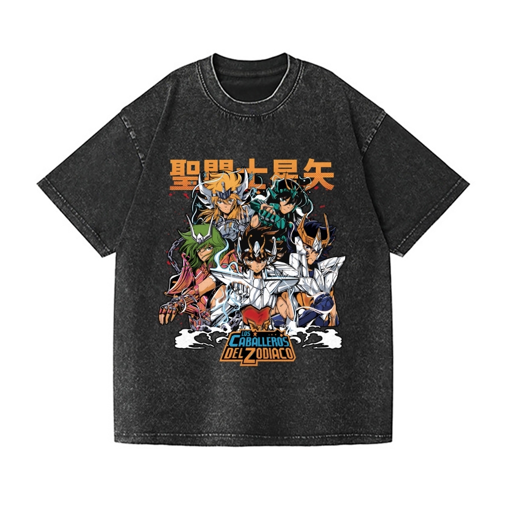 Saint Seiya Vintage Wash Japanese Design T-Shirt