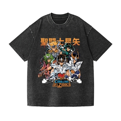 Saint Seiya Vintage Wash Japanese Design T-Shirt