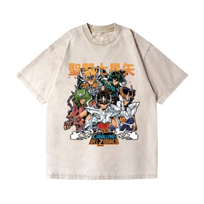 Saint Seiya Vintage Wash Japanese Design T-Shirt