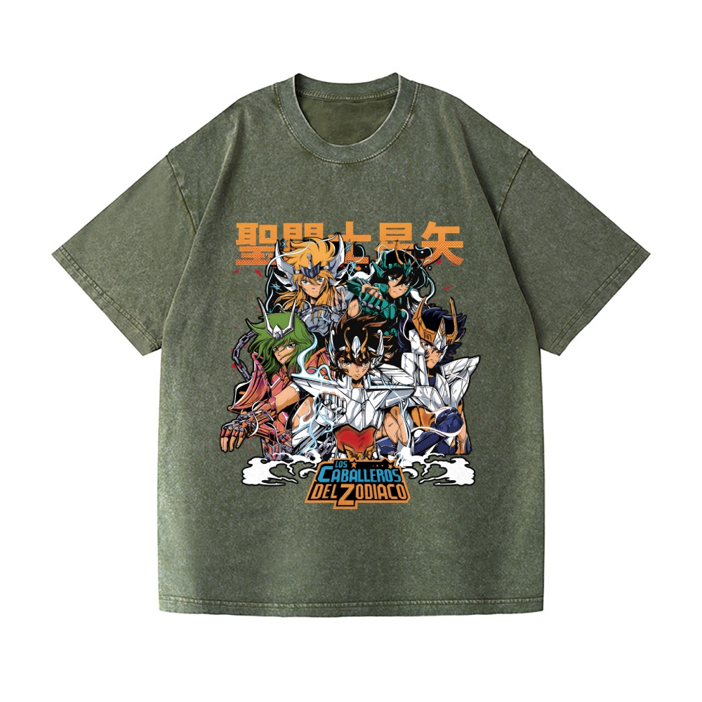 Saint Seiya Vintage Wash Japanese Design T-Shirt