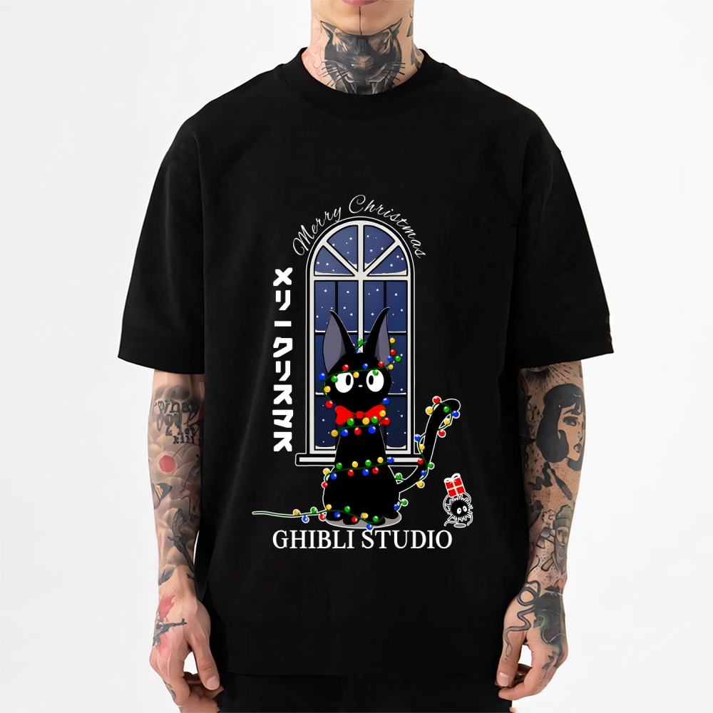 Ghibli Cat Merry Christmas Japanese Style Classic Tee