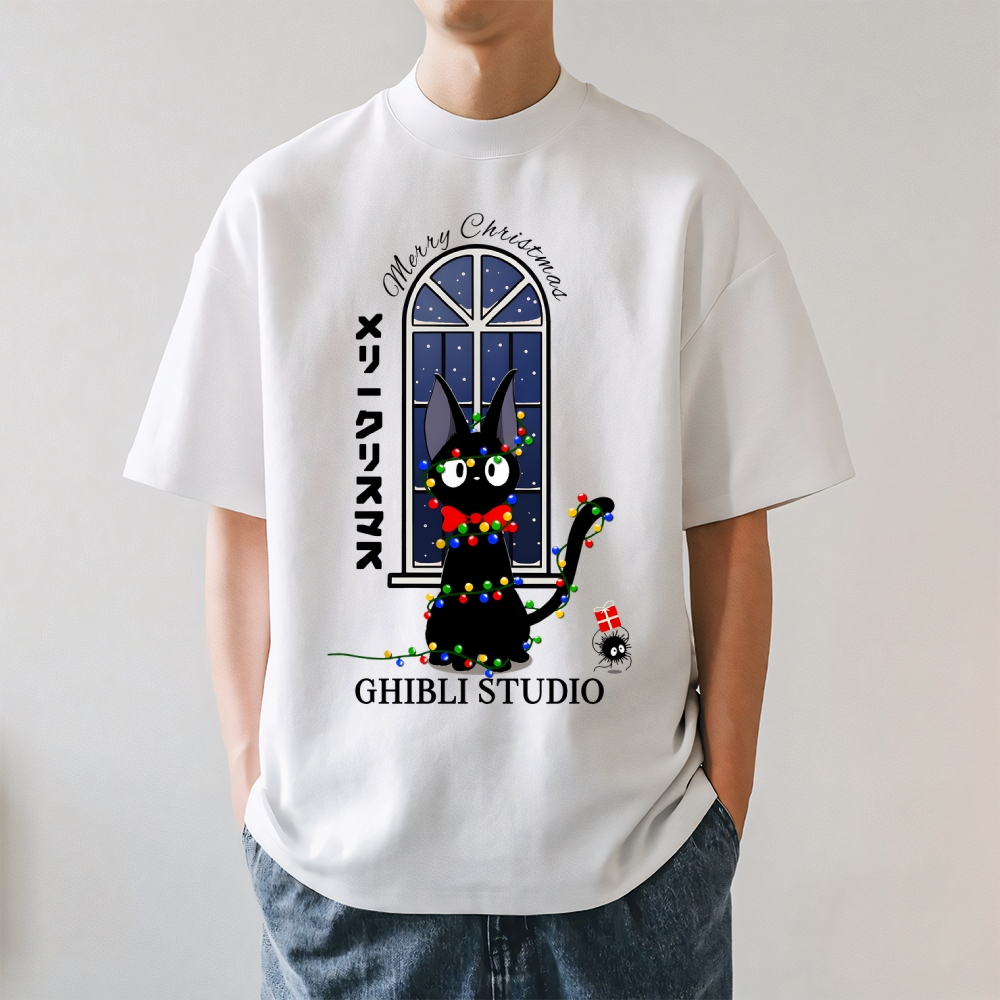 Ghibli Cat Merry Christmas Japanese Style Classic Tee