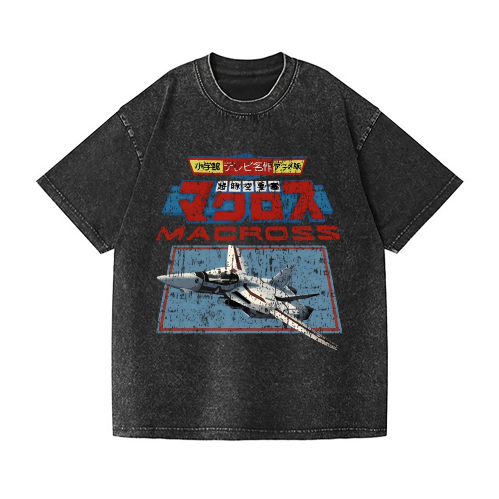 Macross Vintage Wash Japanese Design T-Shirt