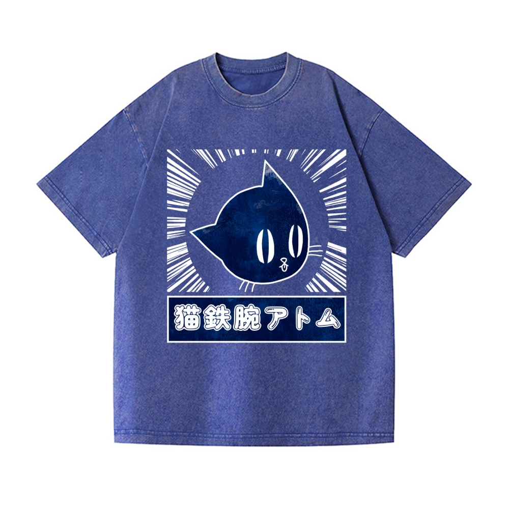 Cat Astro Boy Vintage Wash Japanese Design T-Shirt