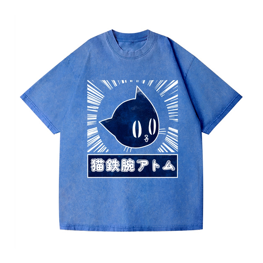 Cat Astro Boy Vintage Wash Japanese Design T-Shirt