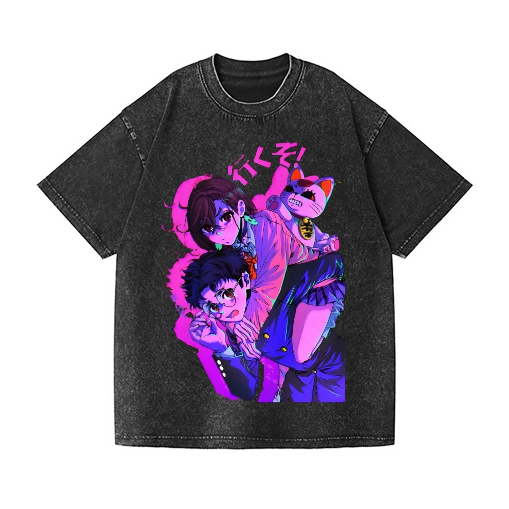 Dandadan Vintage Wash Japanese Design T-Shirt